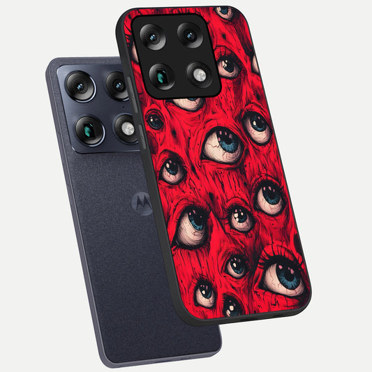  Crimson Watch Eyes phone case For Moto Signature showing premium glass back cover with detailed artwork