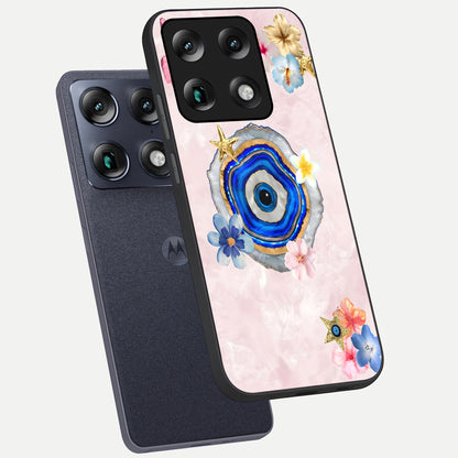  Divine Aura Bloom phone case For Moto Signature showing premium glass back cover with detailed artwork