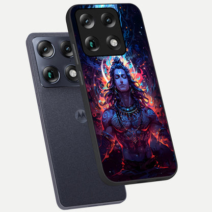  Divine Fire Shiv phone case For Moto Signature showing premium glass back cover with detailed artwork