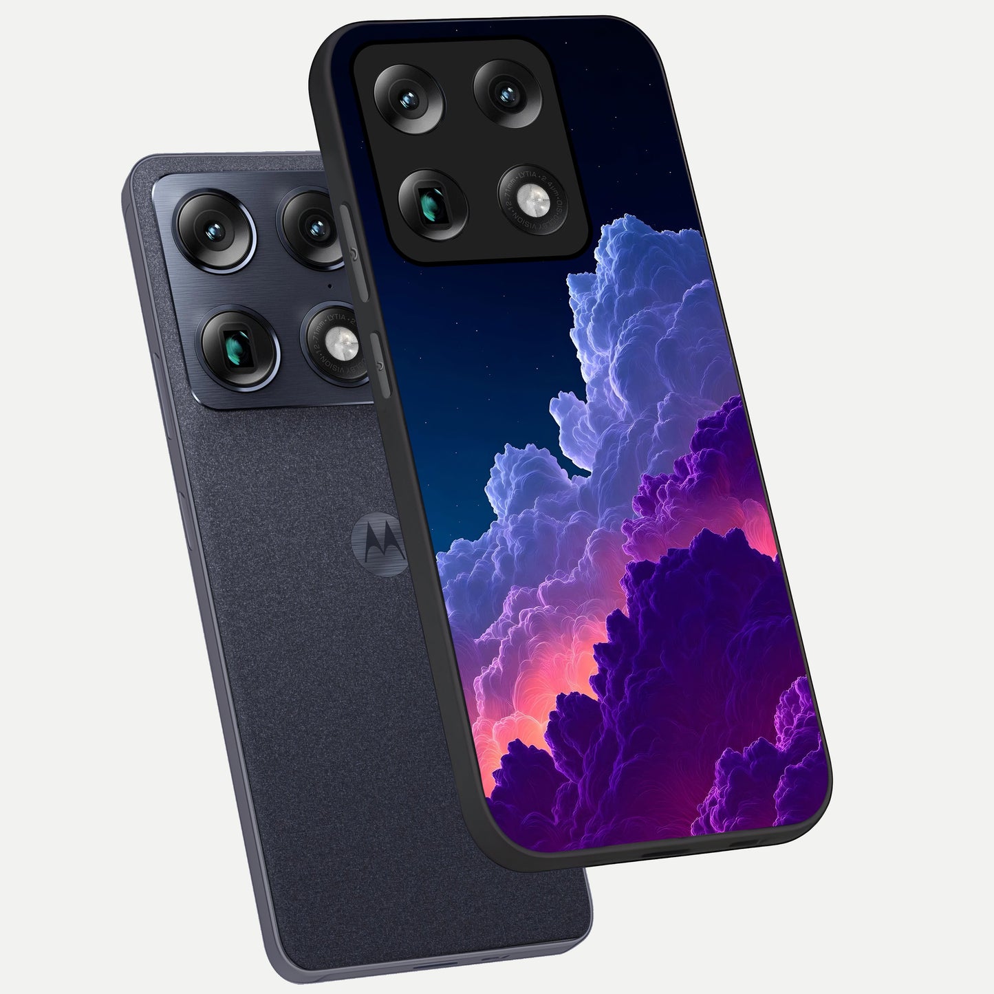  Dreamy Cloud Skies phone case For Moto Signature showing premium glass back cover with detailed artwork