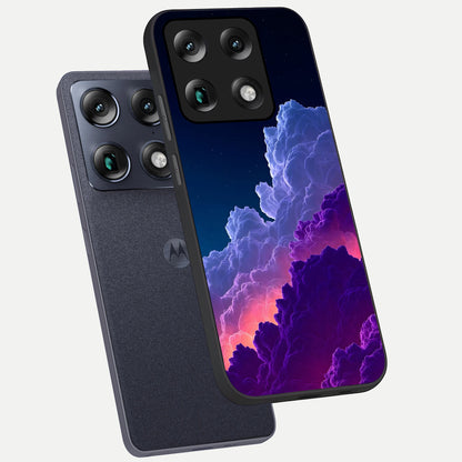  Dreamy Cloud Skies phone case For Moto Signature showing premium glass back cover with detailed artwork