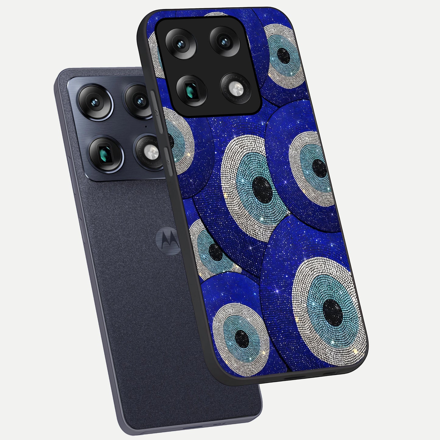  Galaxy Eye Flow phone case For Moto Signature showing premium glass back cover with detailed artwork