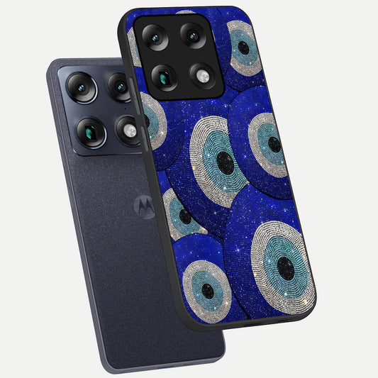 Galaxy Eye Flow phone case For Moto Signature showing premium glass back cover with detailed artwork