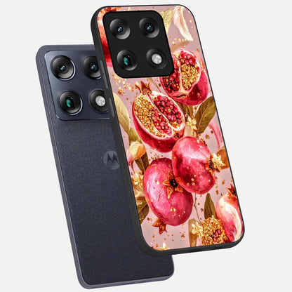  Golden Bloom Glow phone case For Moto Signature showing premium glass back cover with detailed artwork
