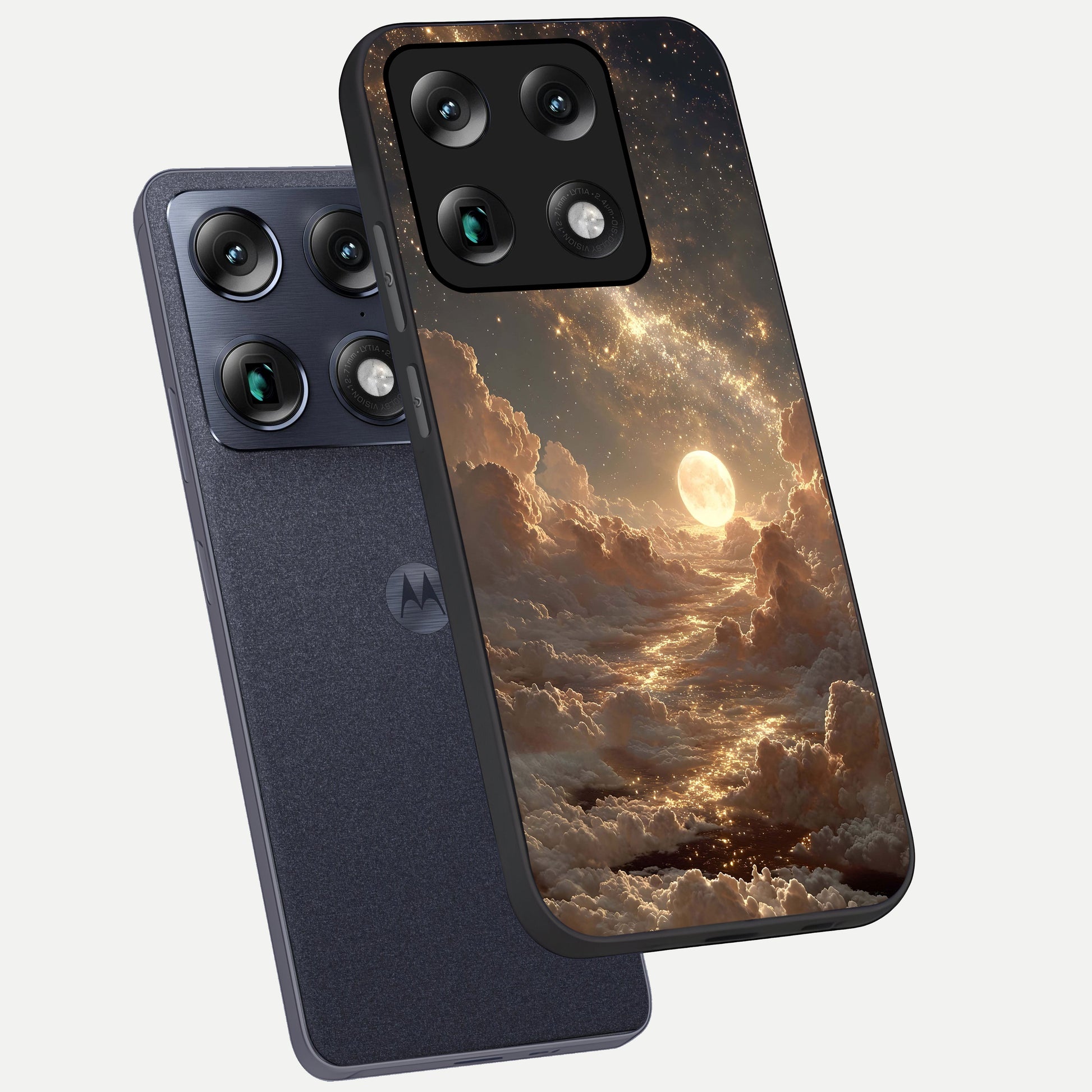  Golden Sky Dream phone case For Moto Signature showing premium glass back cover with detailed artwork