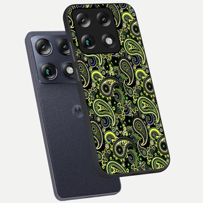  Green Lemon phone case For Moto Signature showing premium glass back cover with detailed artwork