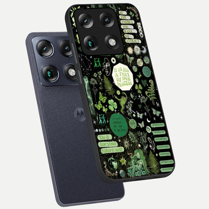  Green Mandala Pattern phone case For Moto Signature showing premium glass back cover with detailed artwork