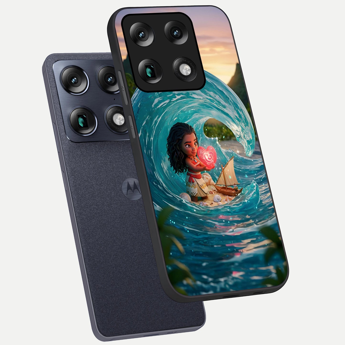  Heart of Ocean phone case For Moto Signature showing premium glass back cover with detailed artwork