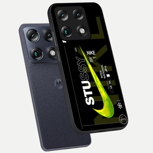  Neon Street Edition phone case For Moto Signature showing premium glass back cover with detailed artwork