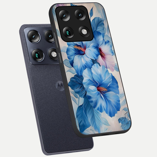  Ocean Hibiscus Grace phone case For Moto Signature showing premium glass back cover with detailed artwork