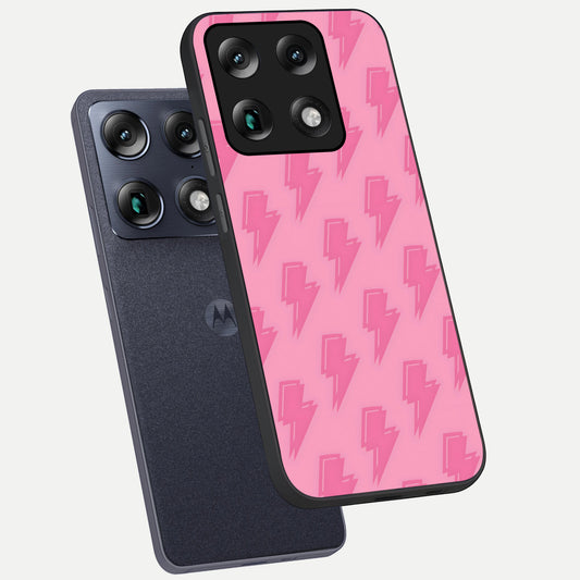  Pink Moo Magic phone case For Moto Signature showing premium glass back cover with detailed artwork