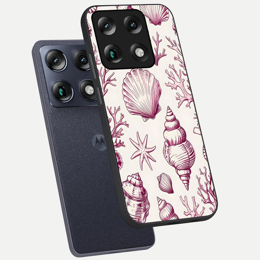  Pink Power Sparks phone case For Moto Signature showing premium glass back cover with detailed artwork