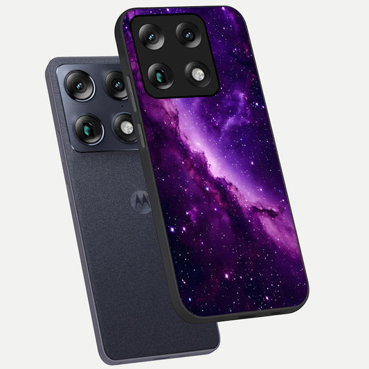  Purple Shade Sky phone case For Moto Signature showing premium glass back cover with detailed artwork