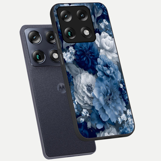 Royal Bloom Garden phone case For Moto Signature showing premium glass back cover with detailed artwork