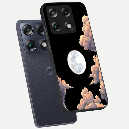  Shade Cloud Moon phone case For Moto Signature showing premium glass back cover with detailed artwork