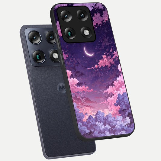  Sky Drift Clouds phone case For Moto Signature showing premium glass back cover with detailed artwork