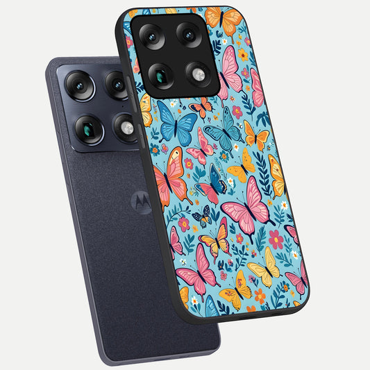  Spring Wing Garden phone case For Moto Signature showing premium glass back cover with detailed artwork