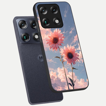  Sun Moon Balance phone case For Moto Signature showing premium glass back cover with detailed artwork
