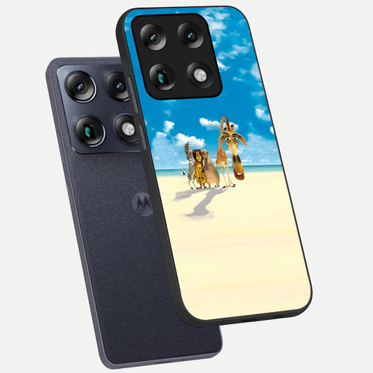  Tropical Fun Squad phone case For Moto Signature showing premium glass back cover with detailed artwork