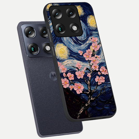  Van Gogh Scenery phone case For Moto Signature showing premium glass back cover with detailed artwork