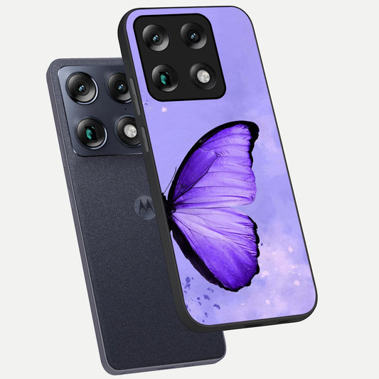  Violet Dream Wing phone case For Moto Signature showing premium glass back cover with detailed artwork