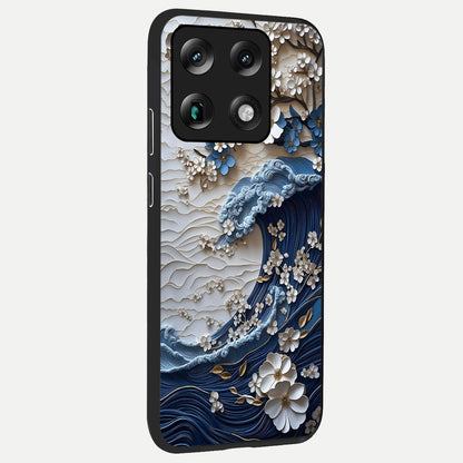  Blossom Wave Art back cover For Moto Signature slim fit glass case with vibrant aesthetic design