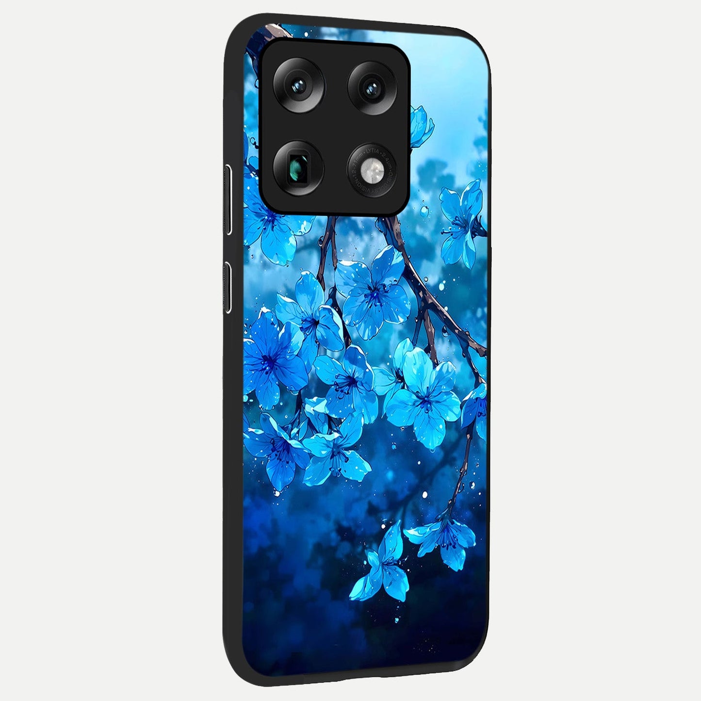  Blue Blossoms Branch back cover For Moto Signature slim fit glass case with vibrant aesthetic design