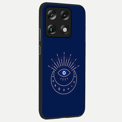  Blue Evil Eye back cover For Moto Signature slim fit glass case with vibrant aesthetic design