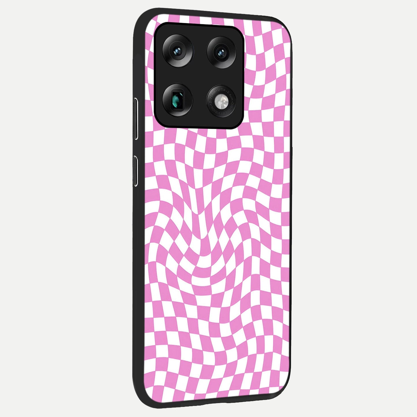  Bubblegum Check Wave back cover For Moto Signature slim fit glass case with vibrant aesthetic design