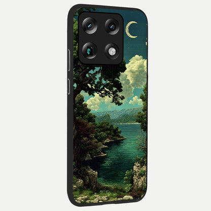 Celestial Lake Peace back cover For Moto Signature slim fit glass case with vibrant aesthetic design