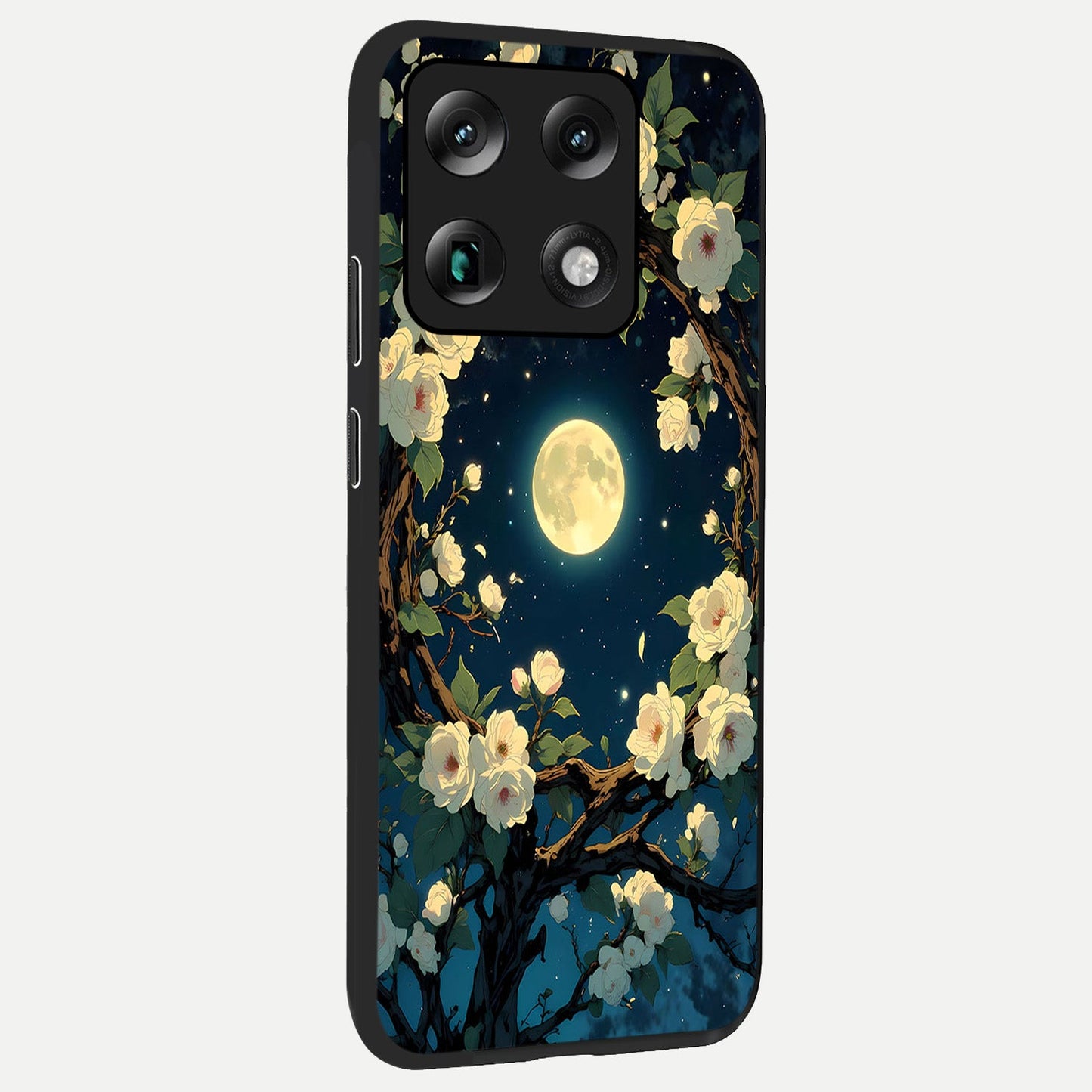  Celestial Moon And Flower back cover For Moto Signature slim fit glass case with vibrant aesthetic design
