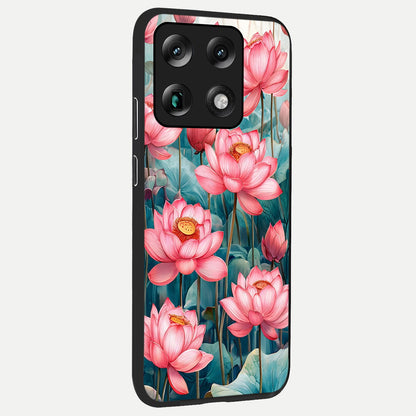  Celestial Pink Lotus back cover For Moto Signature slim fit glass case with vibrant aesthetic design