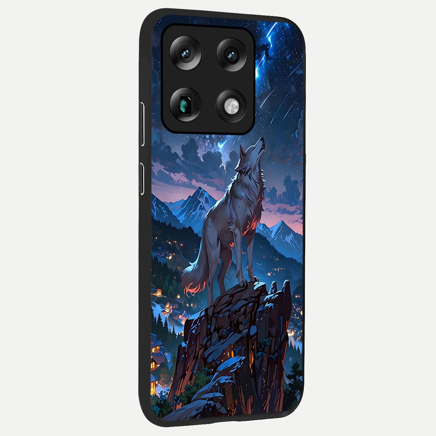  Celestial Wolf Howl back cover For Moto Signature slim fit glass case with vibrant aesthetic design