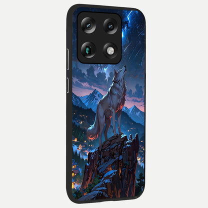  Celestial Wolf Howl back cover For Moto Signature slim fit glass case with vibrant aesthetic design