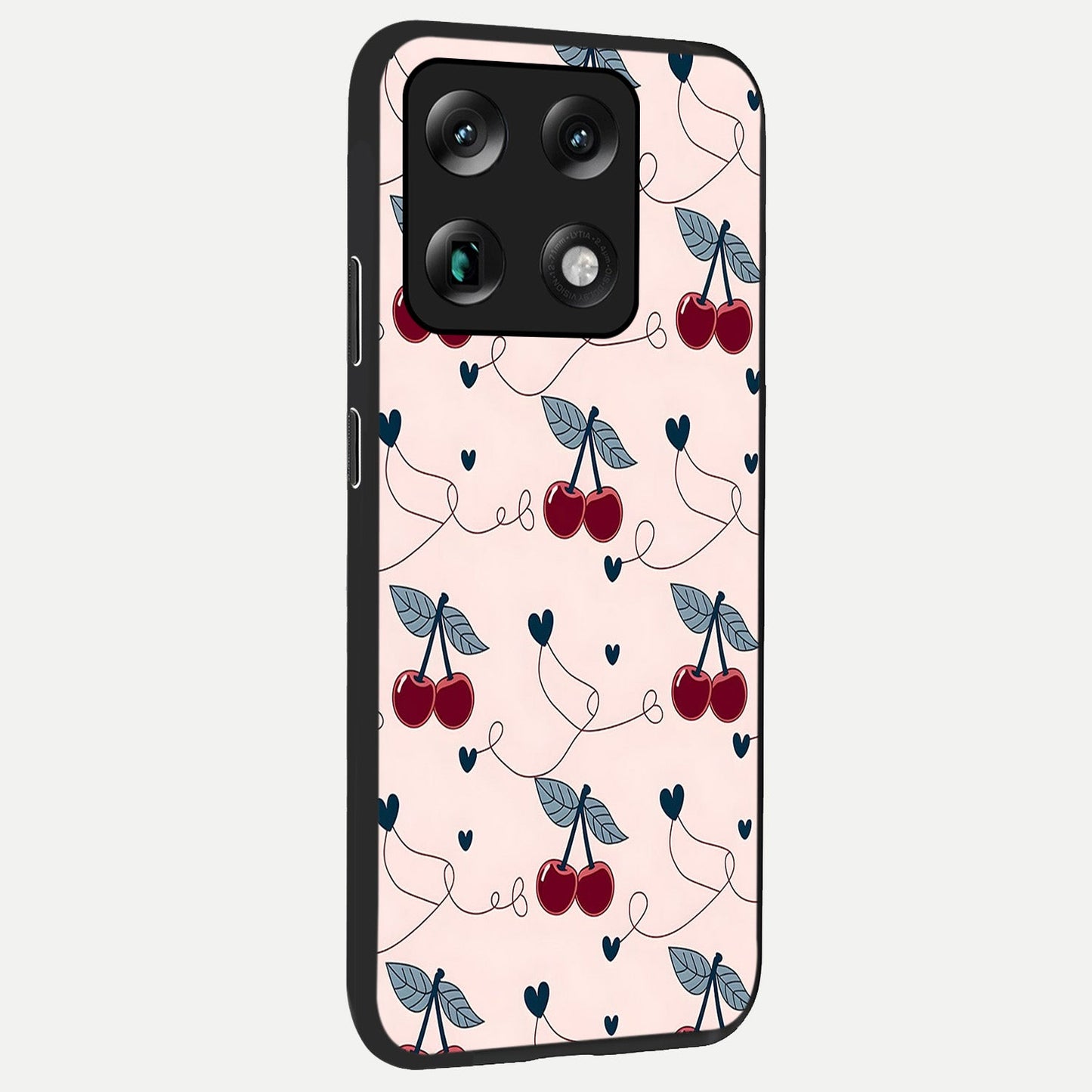  Cherry Heart Line back cover For Moto Signature slim fit glass case with vibrant aesthetic design