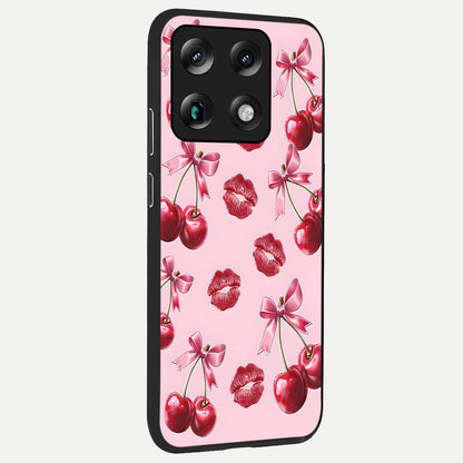  Cherry With Lips back cover For Moto Signature slim fit glass case with vibrant aesthetic design
