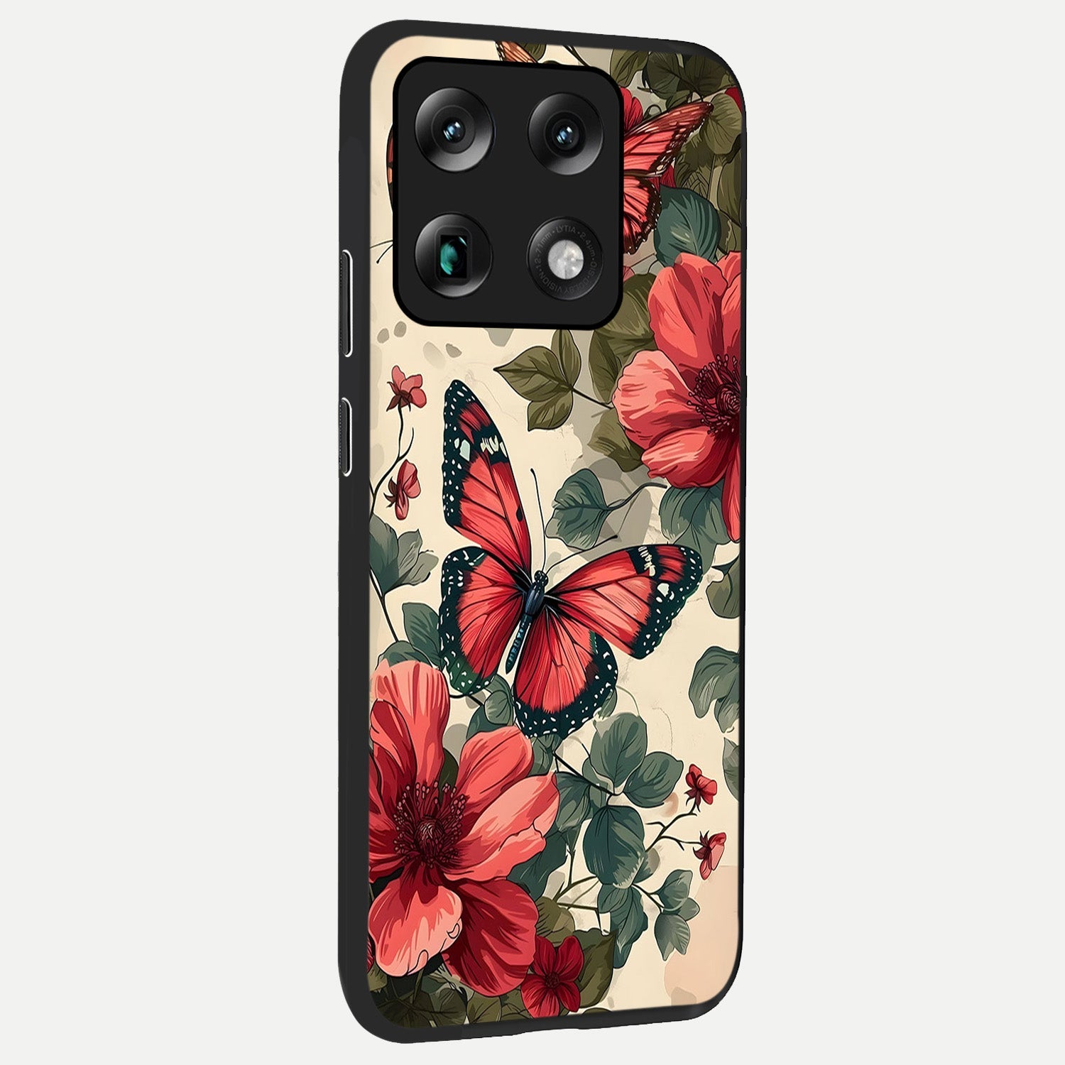  Crimson Butterfly Garden back cover For Moto Signature slim fit glass case with vibrant aesthetic design