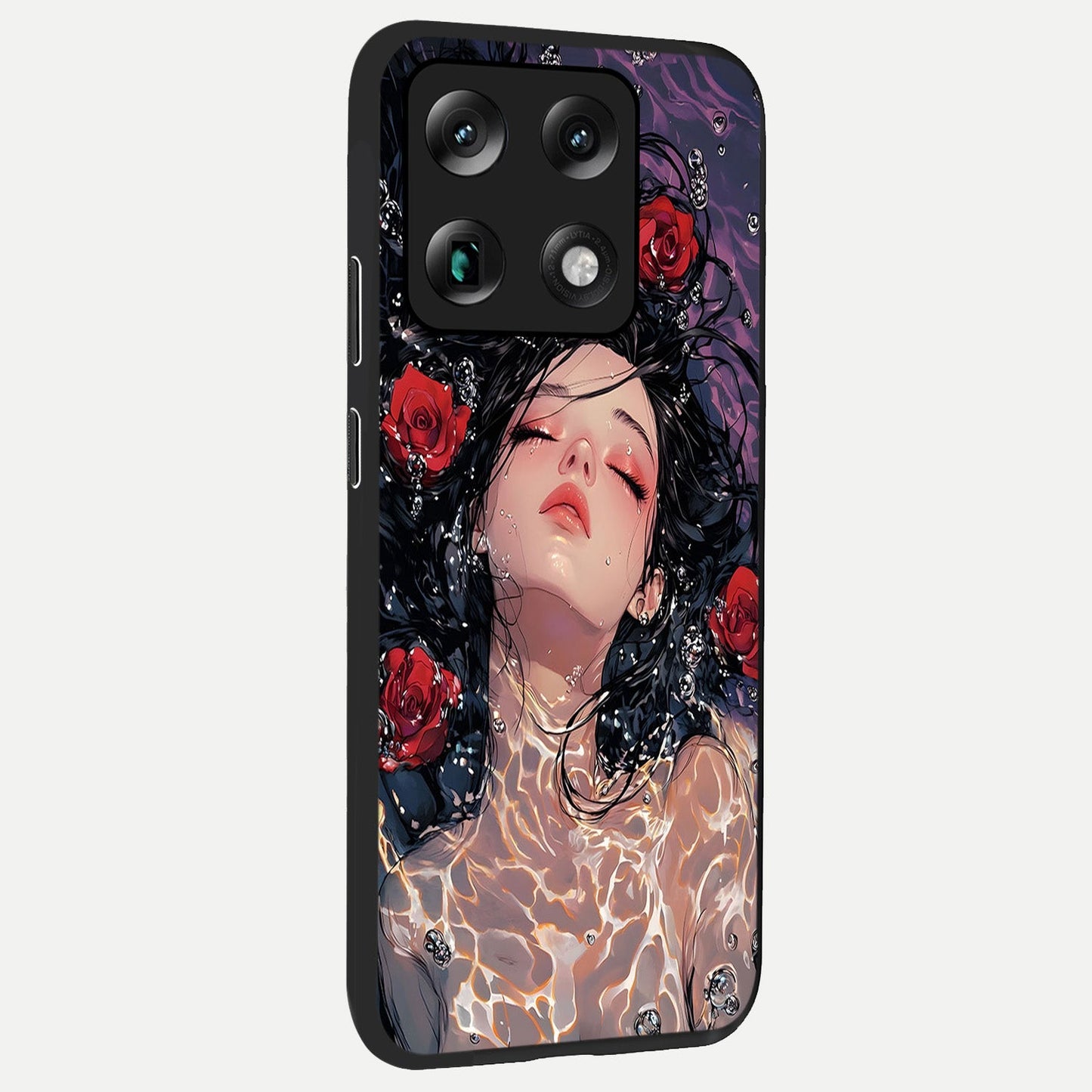  Crimson Rose Serenity back cover For Moto Signature slim fit glass case with vibrant aesthetic design