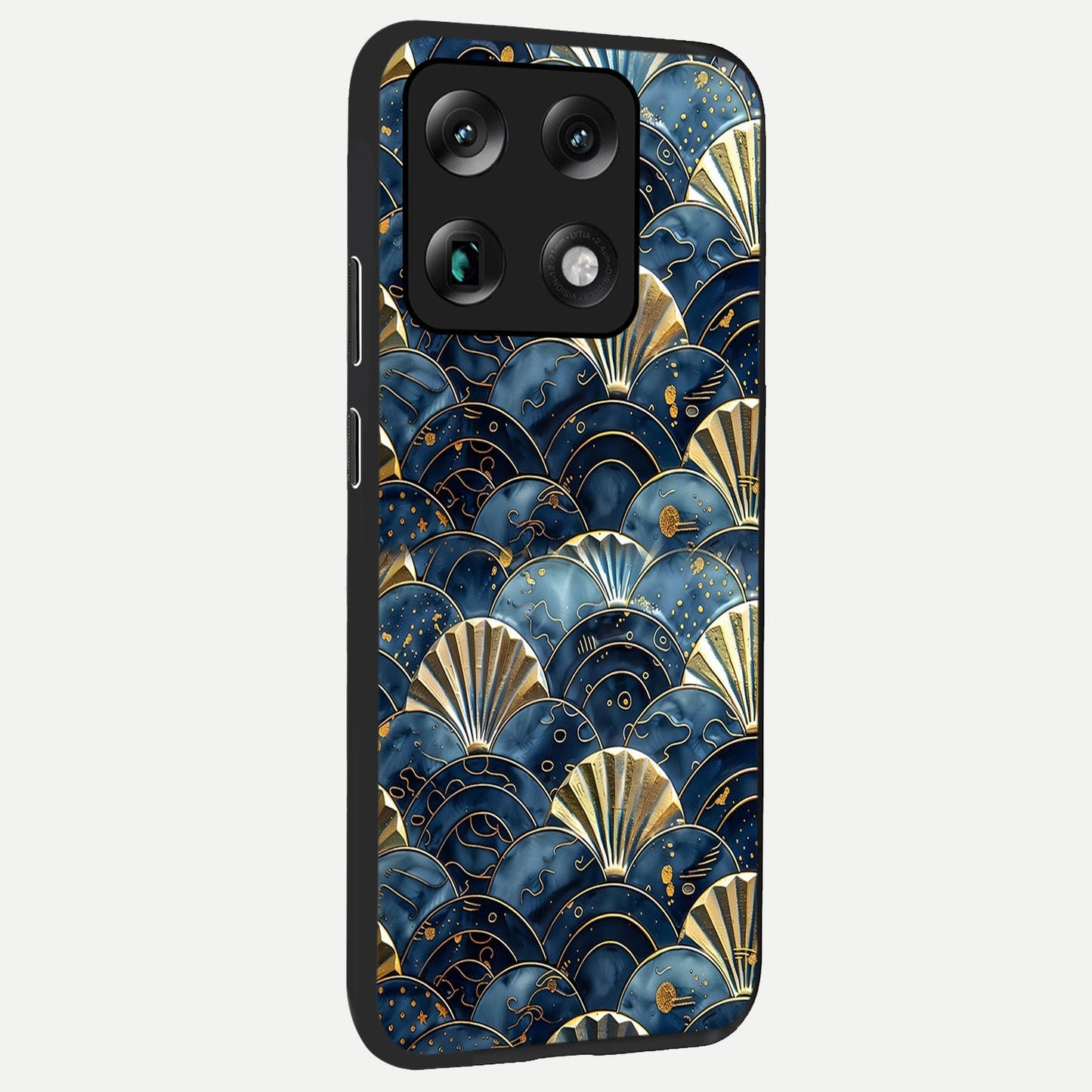  Golden Wave Luxe back cover For Moto Signature slim fit glass case with vibrant aesthetic design