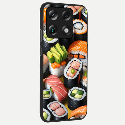  Sushi Food Pattern back cover For Moto Signature slim fit glass case with vibrant aesthetic design