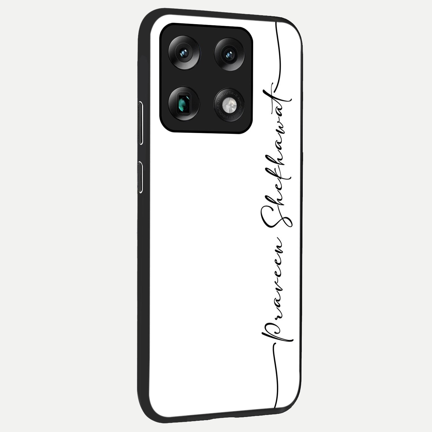  White Tune Custom Name back cover For Moto Signature slim fit personalized glass case with aesthetic design