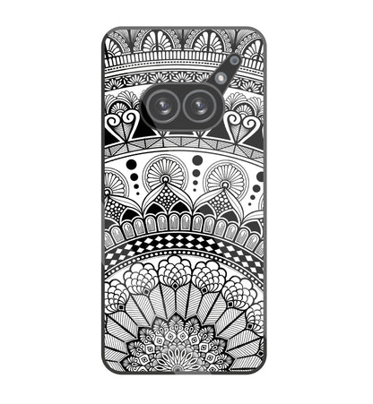 Mandala Pattern Black & White glass Case For Nothing Phone 2A