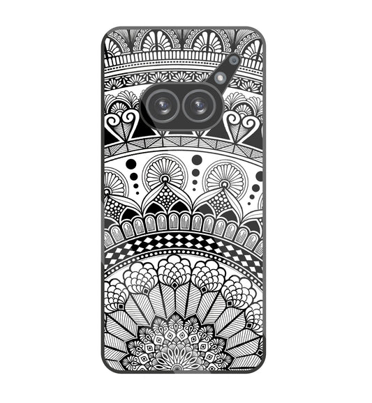 Mandala Pattern Black & White glass Case For Nothing Phone 2A
