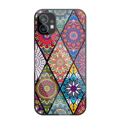 Mandala Patterns Colourful Glass Case For Nothing Phone 1