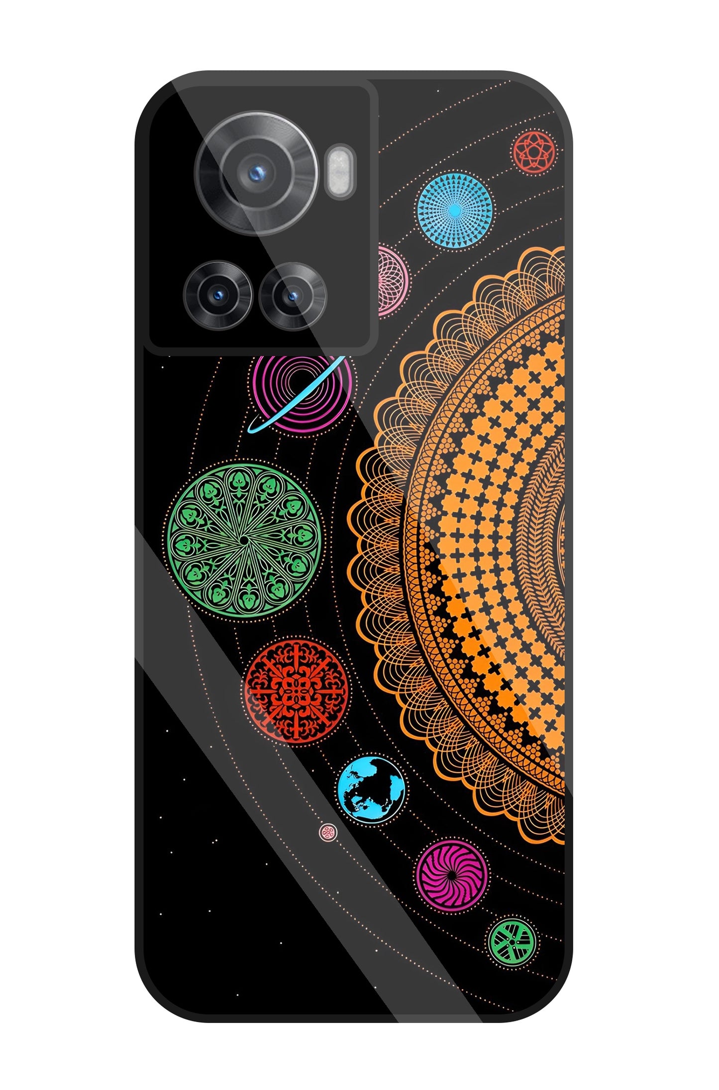Mandala Patterns Universe Glass Case For OnePlus 10R