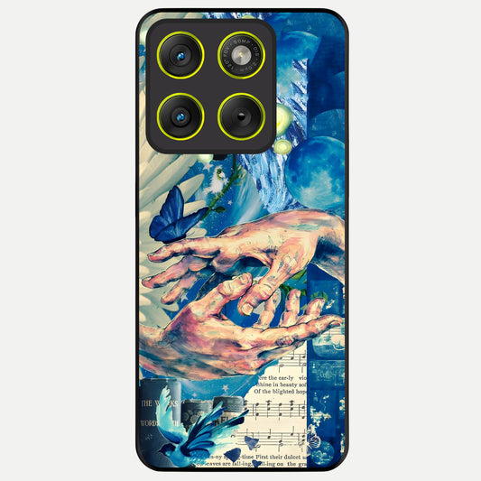  Aesthetic Divider Glass Case For Moto Edge 70 back cover – full design glossy printed glass finish