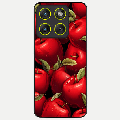  Apple Pattern Glass Case For Moto Edge 70 back cover – full design glossy printed glass finish