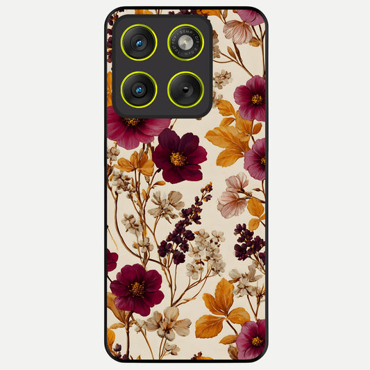  Autumn Wine Bloom Glass Case For Moto Edge 70 back cover – full design glossy printed glass finish