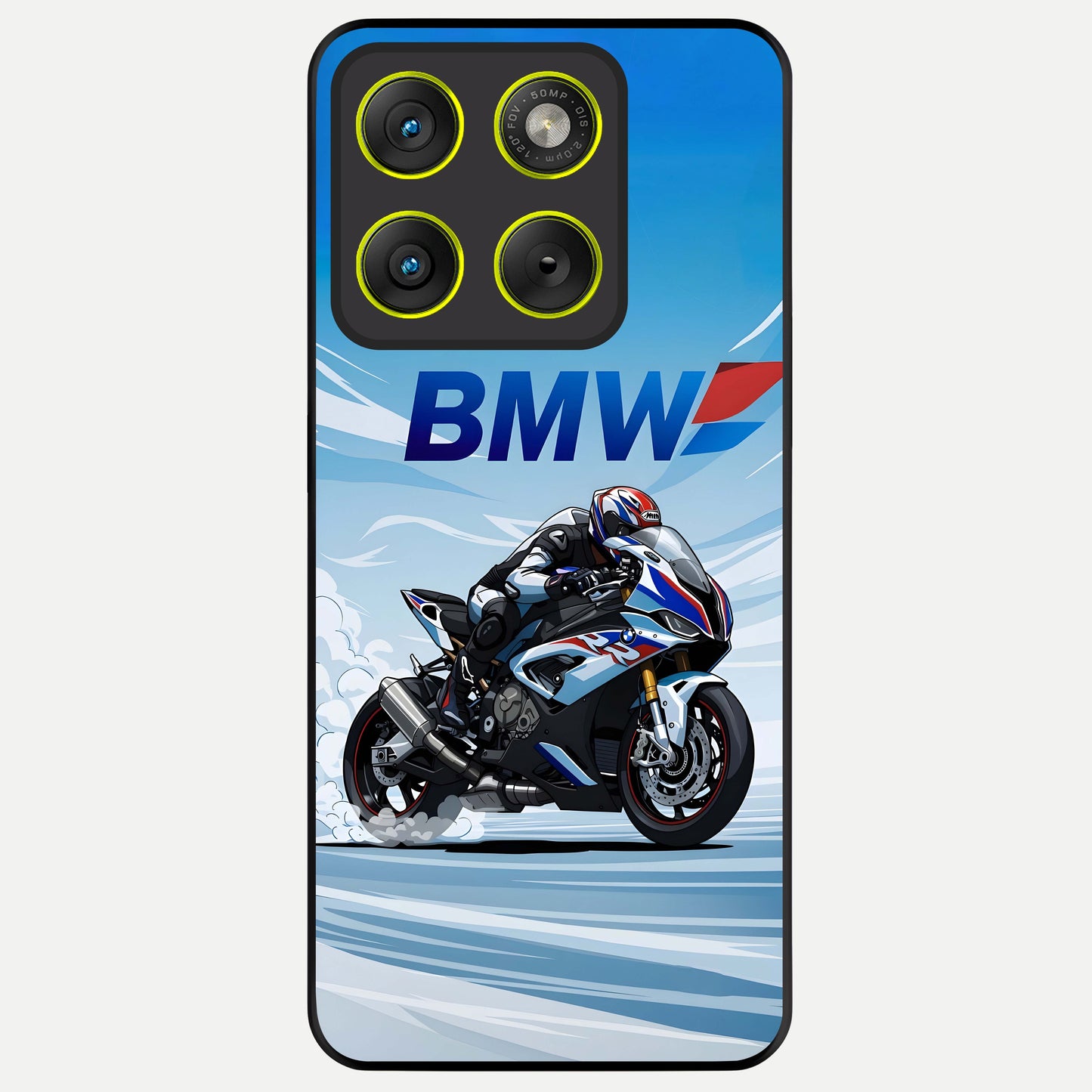  BMW Power Drift Glass Case For Moto Edge 70 back cover – full design glossy printed glass finish