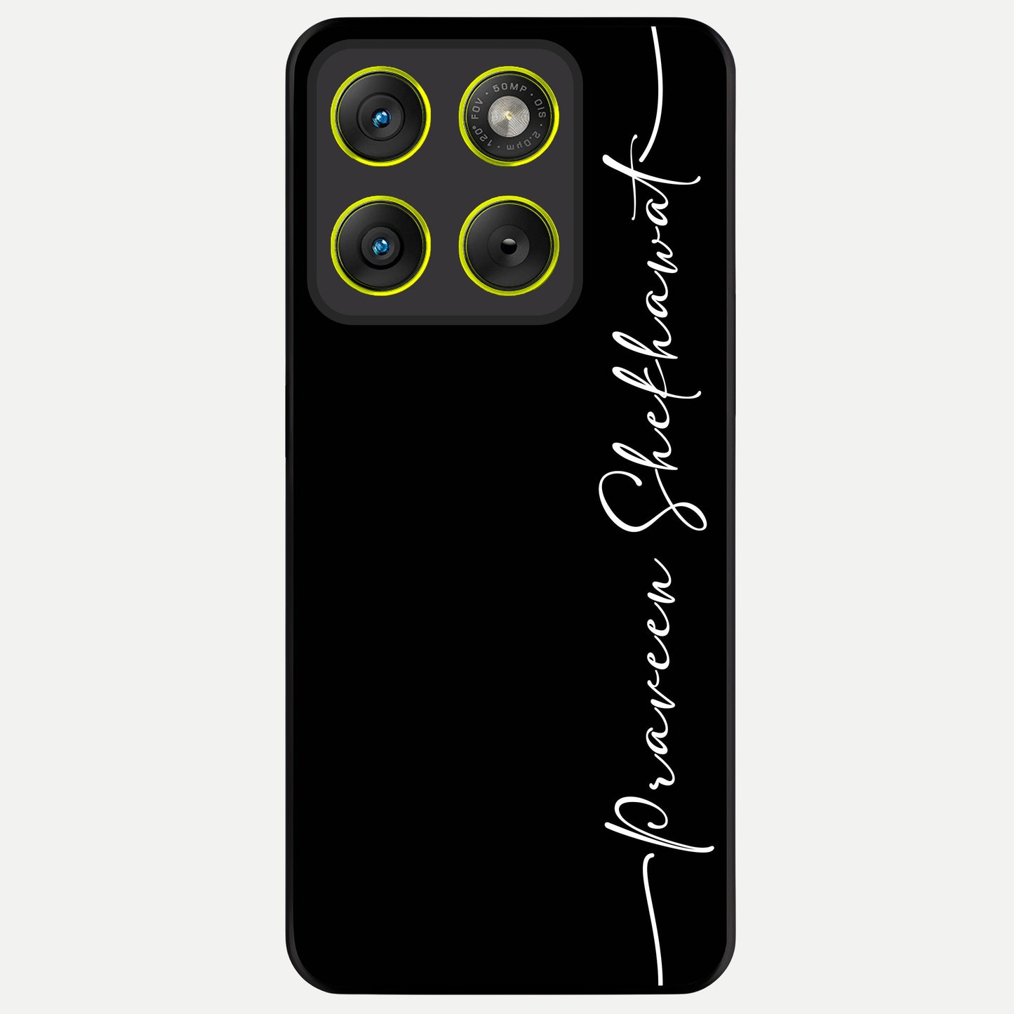  Black Tune Custom Name Glass Case For Moto Edge 70 back cover – full design glossy printed glass finish